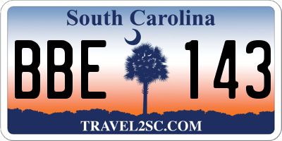 SC license plate BBE143