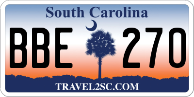 SC license plate BBE270