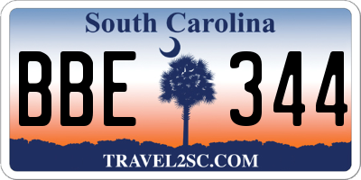 SC license plate BBE344