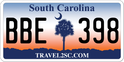 SC license plate BBE398