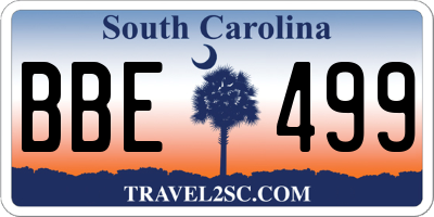 SC license plate BBE499