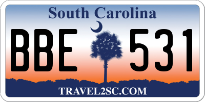 SC license plate BBE531