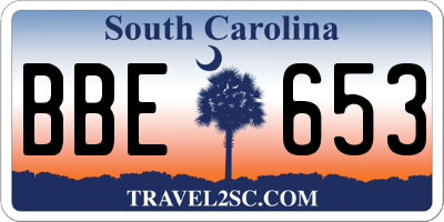 SC license plate BBE653