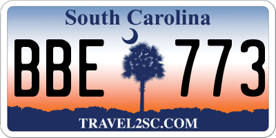 SC license plate BBE773