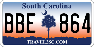 SC license plate BBE864