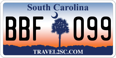 SC license plate BBF099