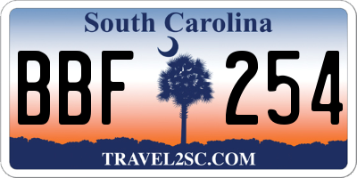 SC license plate BBF254