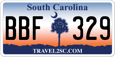 SC license plate BBF329