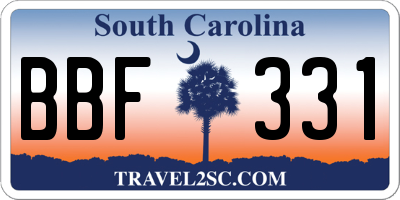 SC license plate BBF331