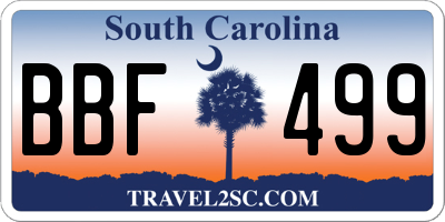 SC license plate BBF499