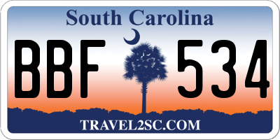SC license plate BBF534