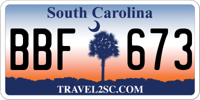 SC license plate BBF673