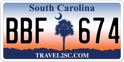 SC license plate BBF674