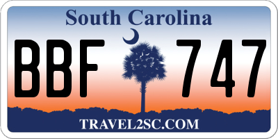 SC license plate BBF747