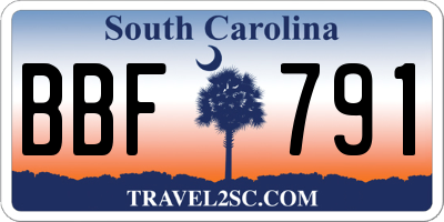 SC license plate BBF791