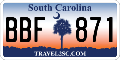 SC license plate BBF871