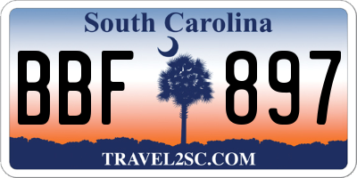 SC license plate BBF897