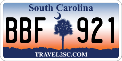 SC license plate BBF921