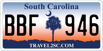 SC license plate BBF946