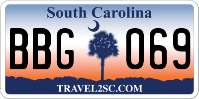 SC license plate BBG069
