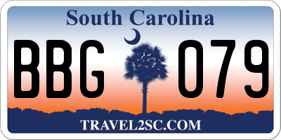SC license plate BBG079