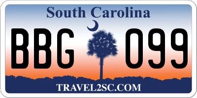 SC license plate BBG099