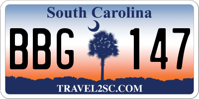 SC license plate BBG147