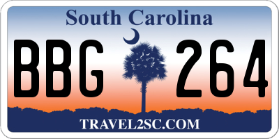 SC license plate BBG264