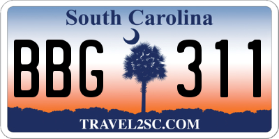 SC license plate BBG311