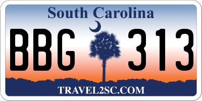 SC license plate BBG313