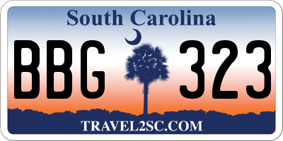 SC license plate BBG323