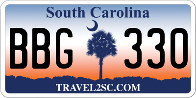SC license plate BBG330
