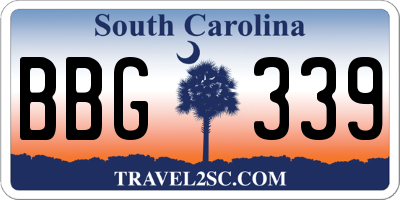 SC license plate BBG339