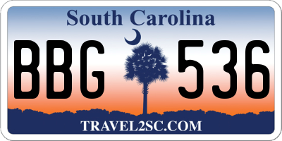 SC license plate BBG536