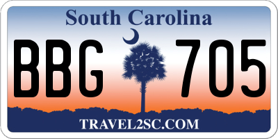 SC license plate BBG705