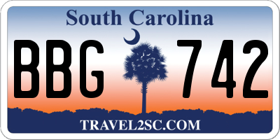 SC license plate BBG742