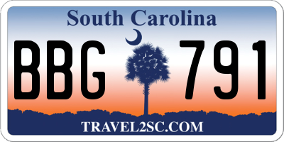 SC license plate BBG791