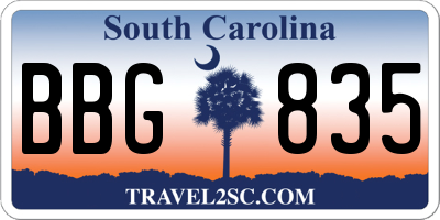 SC license plate BBG835