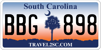 SC license plate BBG898