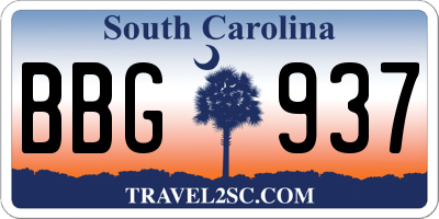 SC license plate BBG937