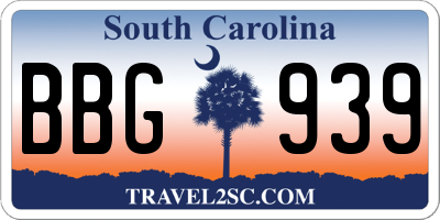SC license plate BBG939