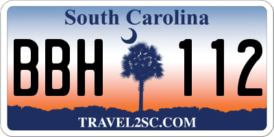 SC license plate BBH112