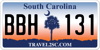 SC license plate BBH131