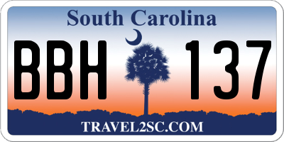 SC license plate BBH137