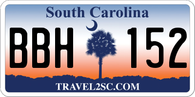 SC license plate BBH152