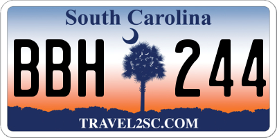 SC license plate BBH244