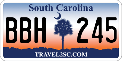 SC license plate BBH245
