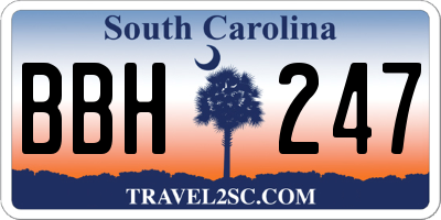 SC license plate BBH247
