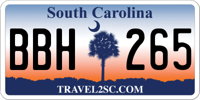 SC license plate BBH265