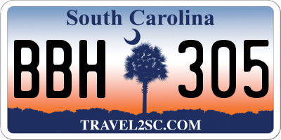 SC license plate BBH305